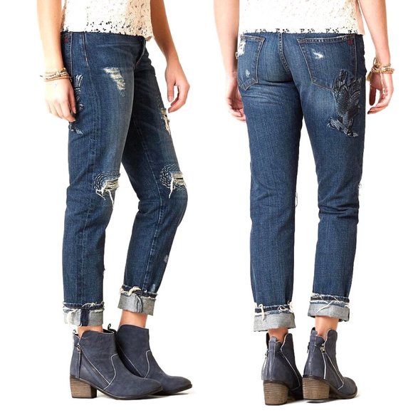 Miss Me Vintage Eagle Embroidered Boyfriend Jeans - Picture 2 of 12